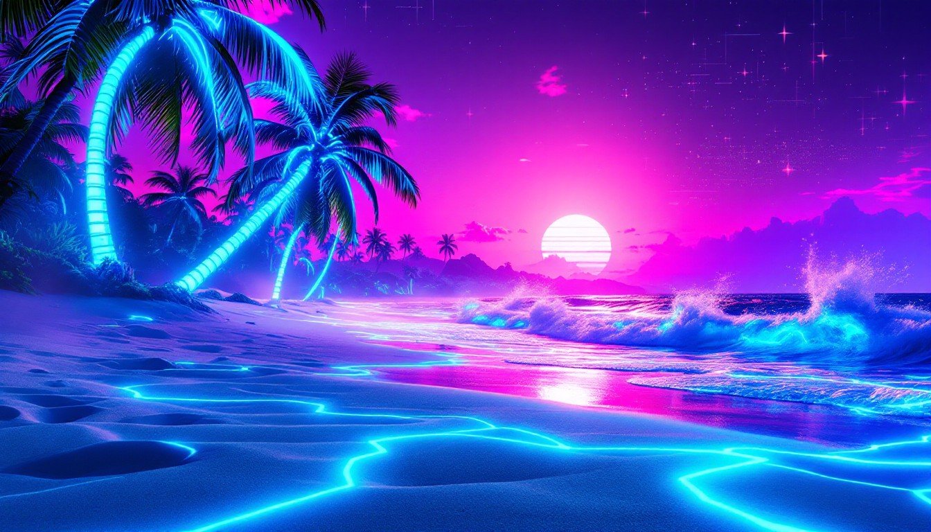 Hero Section Synthwave Background